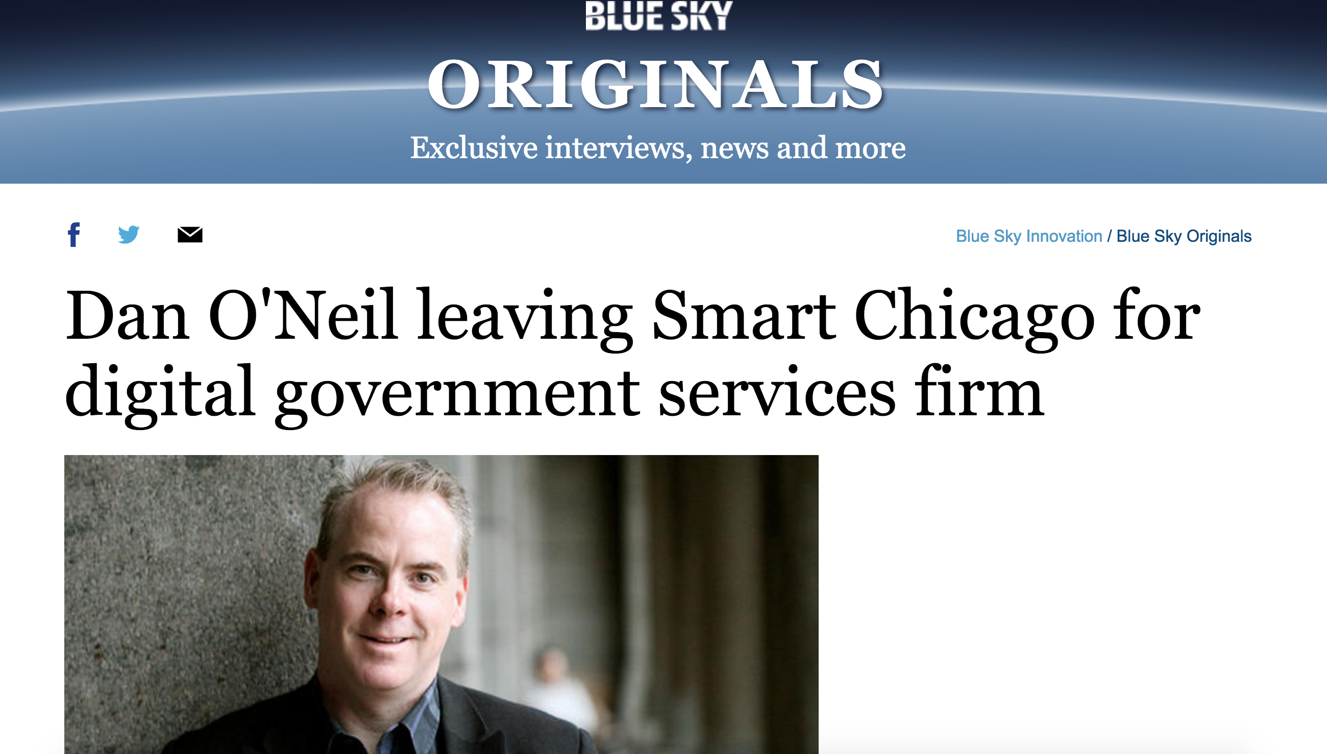 News story: Dan O’Neil leaving Smart Chicago for digital government services firm