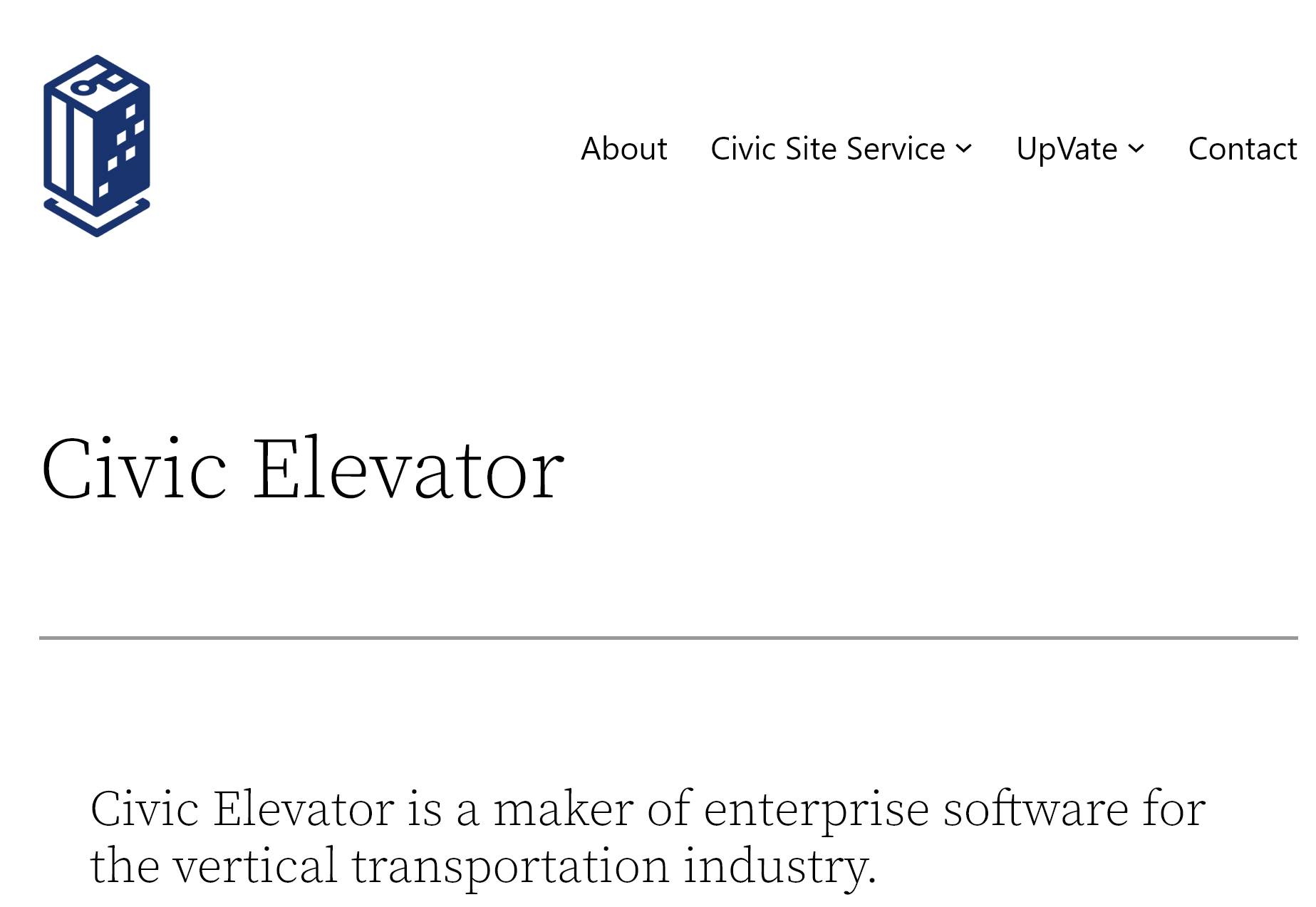 Civic Elevator Homepage, 2022